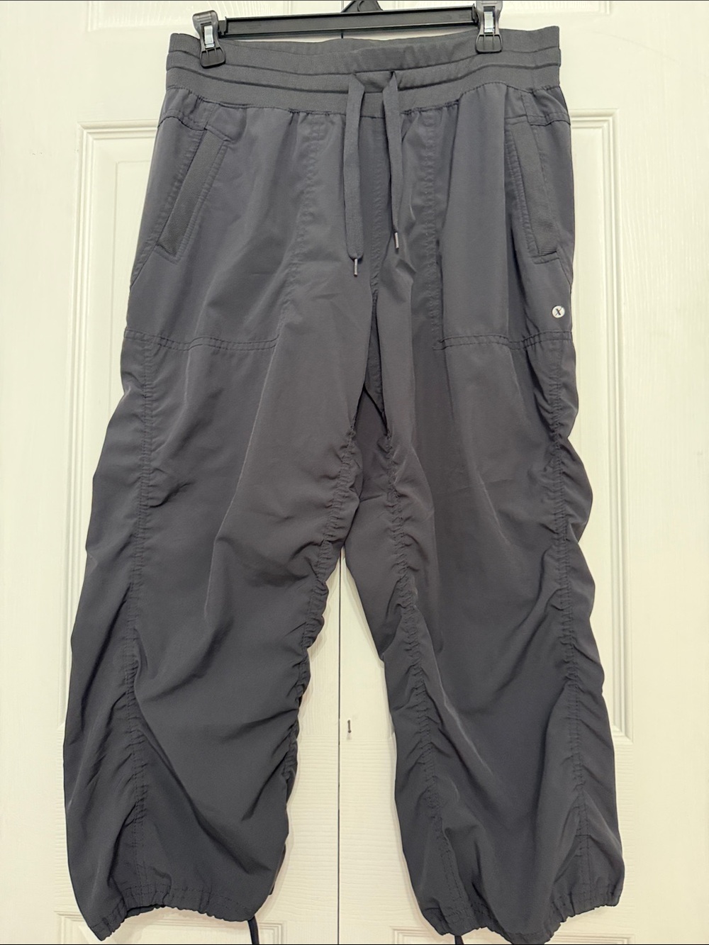 XERSION Womens Gray Drawstring Cargo Jogger Pants